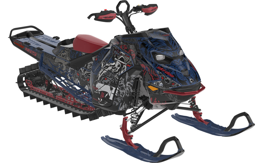 Wolves Ski-Doo REV Gen5 Mountain Black White Premium Coverage