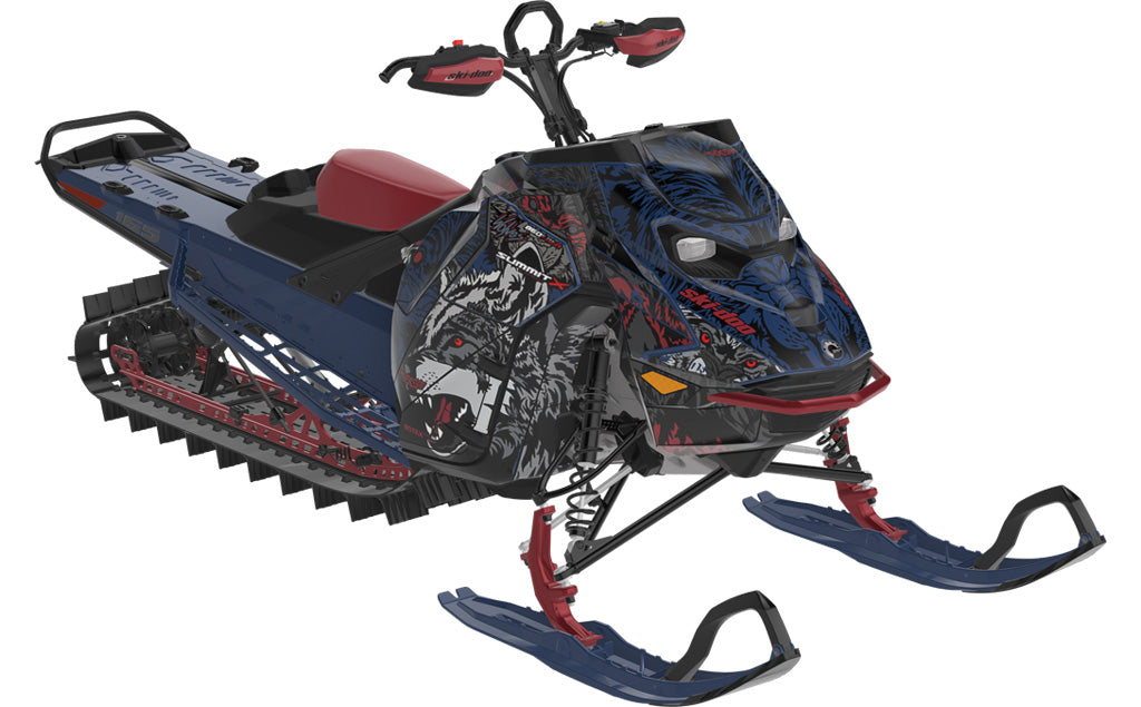 Wolves Ski-Doo REV Gen5 Mountain Black White Full Coverage