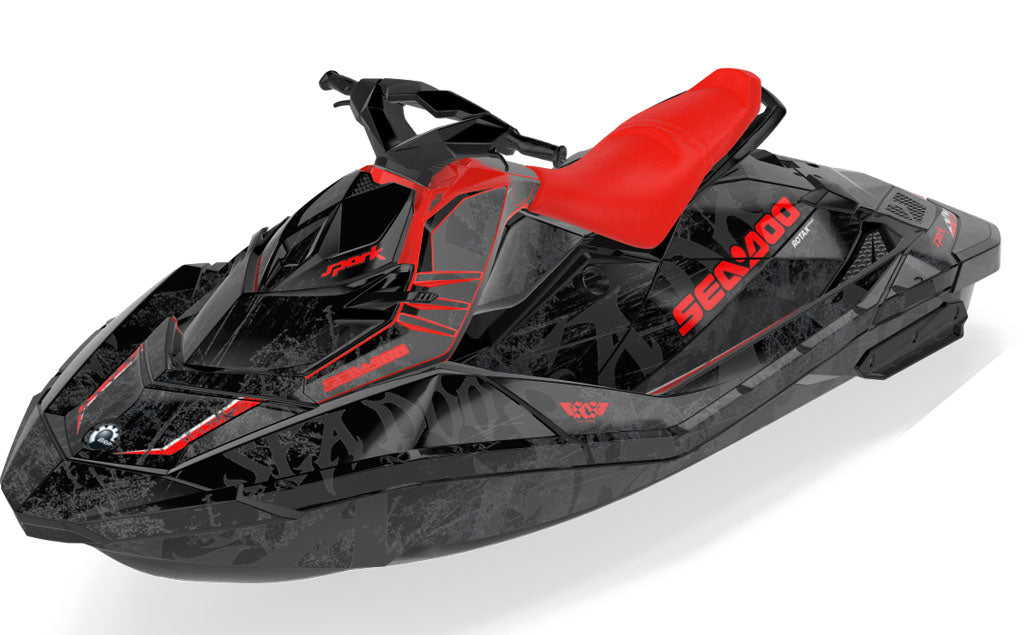 Black Sea Sea-Doo Spark Graphics Red Black Max Coverage