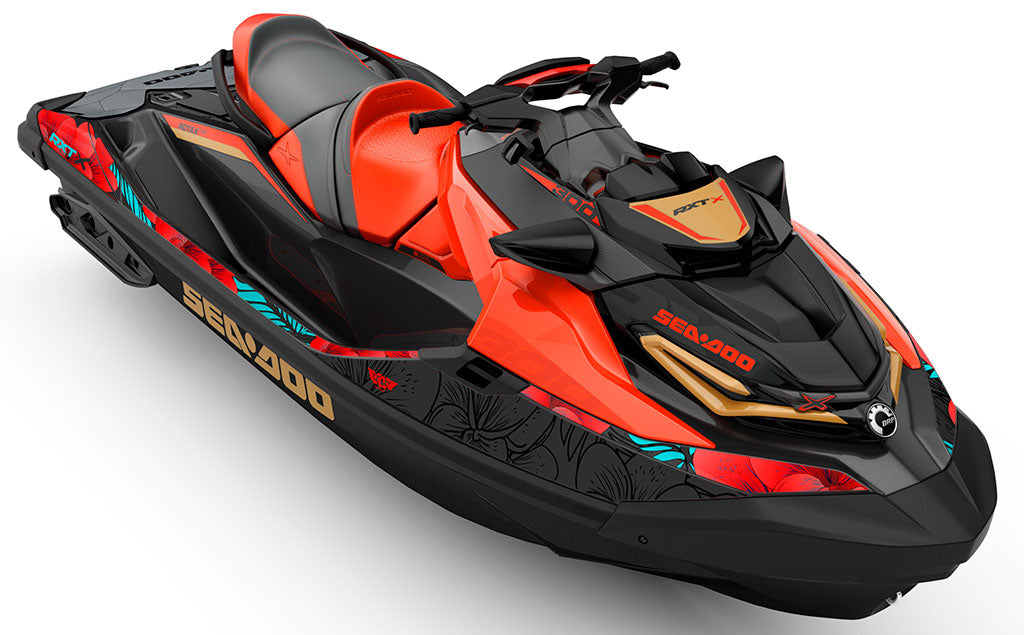 Bloom Red Turquoise - Sea-Doo RXT Graphics