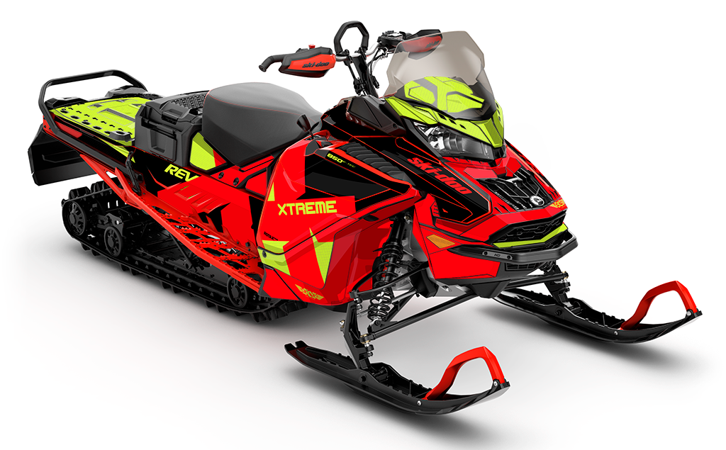 Crossover Red Manta Ski-Doo REV Gen4 Wide Premium Sled Wrap