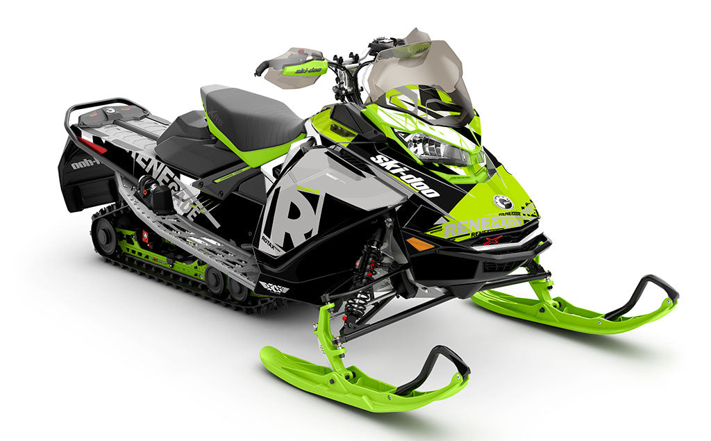 jdub Grey Green Ski-Doo REV Gen4 Renegade Partial Coverage Sled Wrap