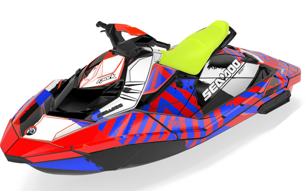 POP Sea-Doo Spark Graphics Blue Red Full Coverage