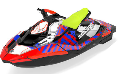 POP Sea-Doo Spark Graphics Blue Red Partial Coverage