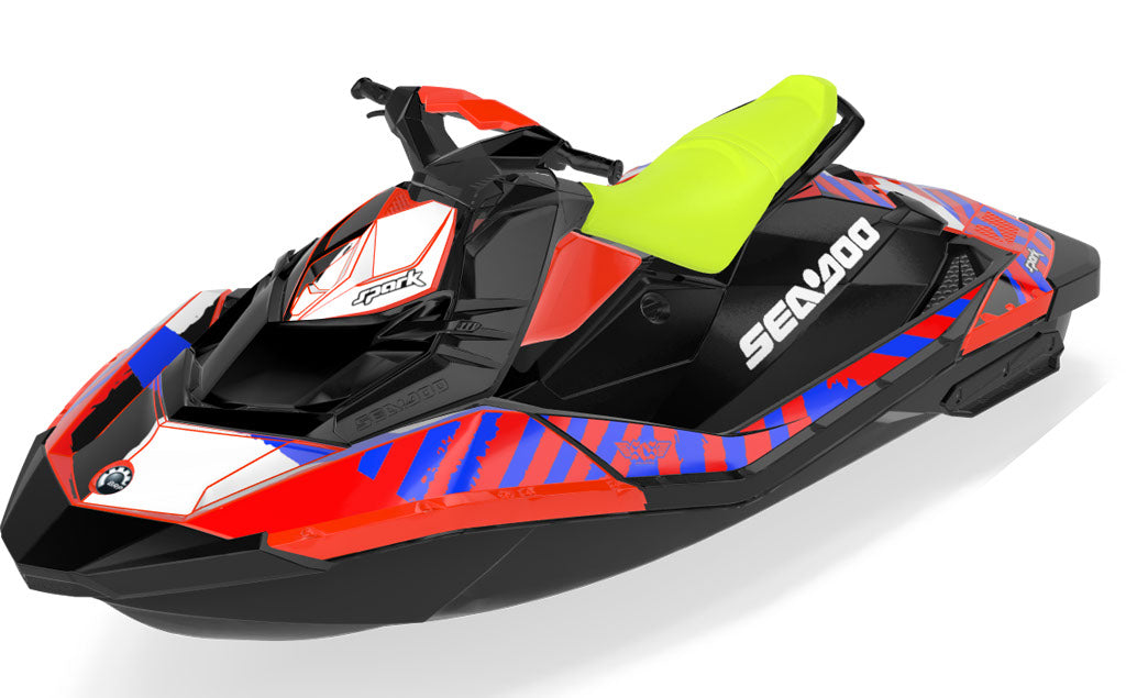 POP Sea-Doo Spark Graphics Blue Red Less Coverage