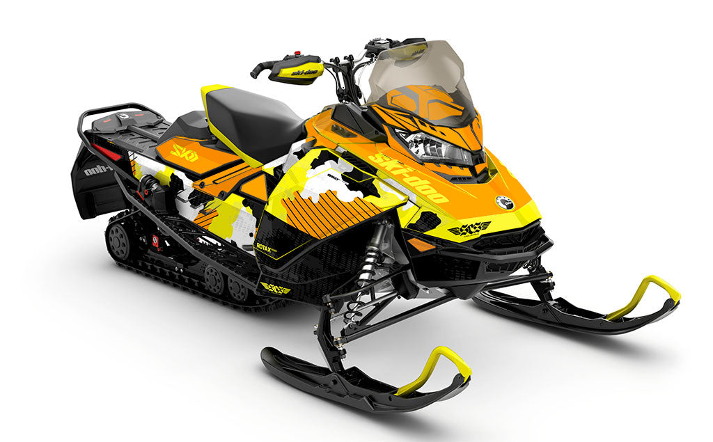 Rogue Yellow Red Ski-Doo REV Gen4 MXZ Partial Coverage Sled Wrap