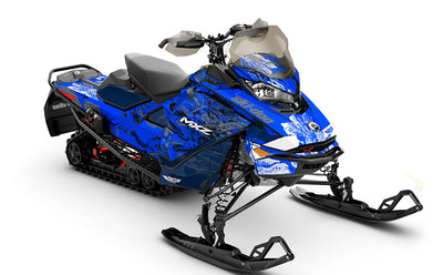 Sidestep DazzBlue White Ski-Doo REV Gen4 MXZ Less Coverage Sled Wrap