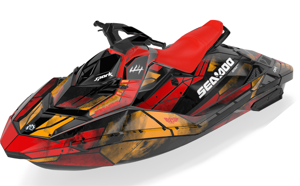 Tally Sea-Doo Spark Graphics Orange Red Max Coverage