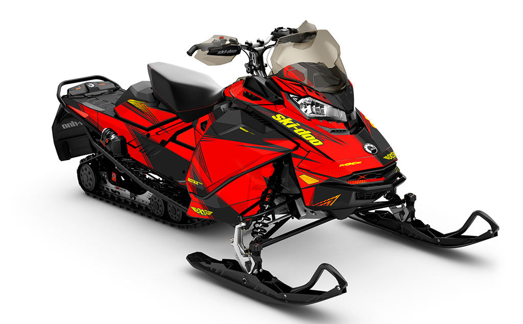 Zinger Grey Red Ski-Doo REV Gen4 MXZ Partial Coverage Sled Wrap